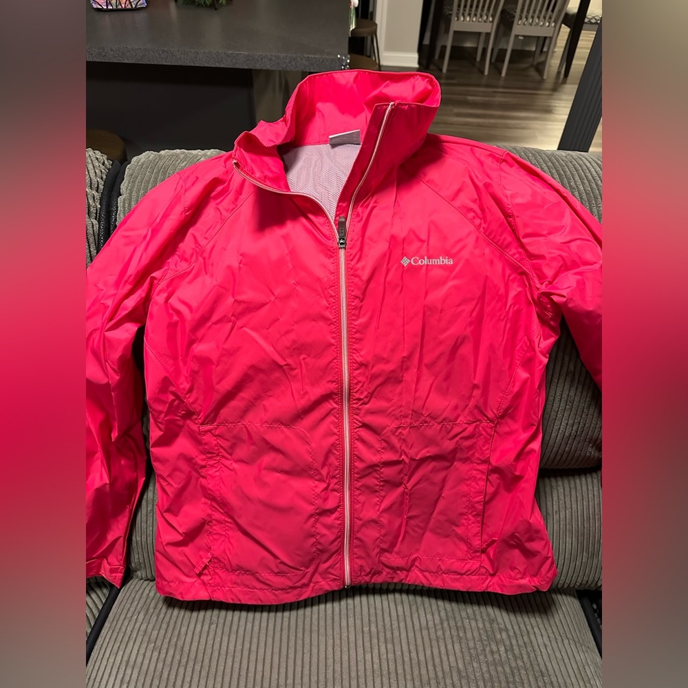 Columbia women’s windbreaker XL hot pink
